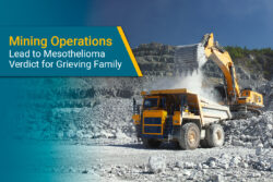 Equipment in mining area for asbestos and talc