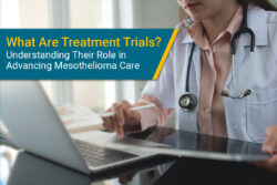 doctor looking at clinical trial data on computer