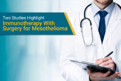 Doctor holding clip for cancer study on mesothelioma immunotherapy