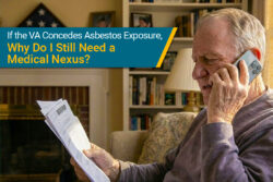 veteran with mesothelioma talking with VA agent about nexus letter